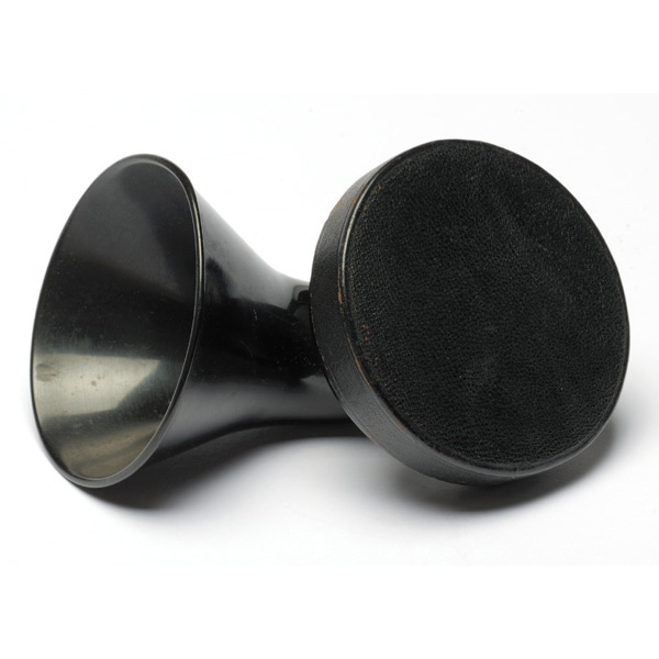 picture shows diaphragm ear trumpet @ EarTrumpets.co.uk