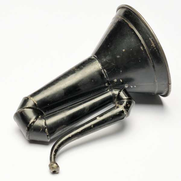 picture shows folded ear trumpet @ EarTrumpets.co.uk