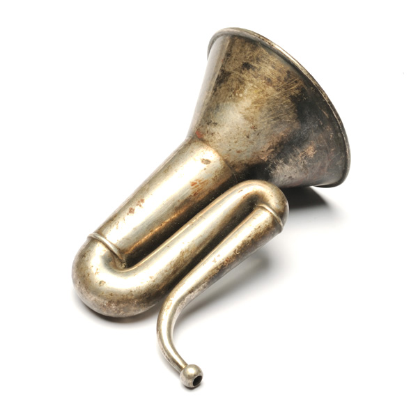 picture shows folded ear trumpet @ EarTrumpets.co.uk