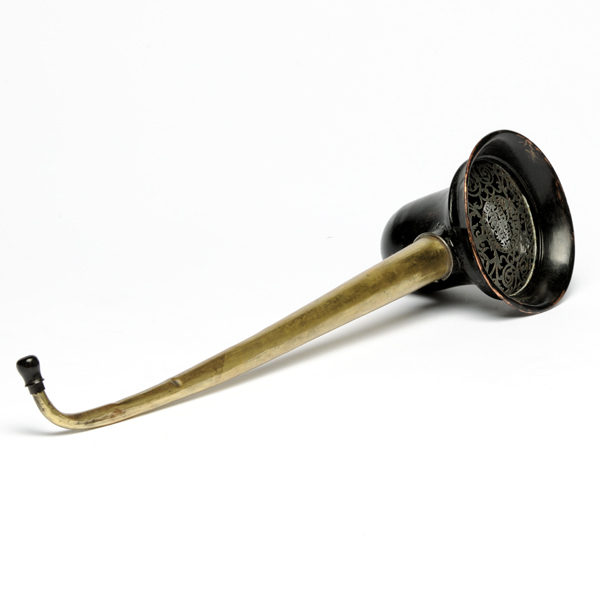 picture shows large dome ear trumpet @ EarTrumpets.co.uk