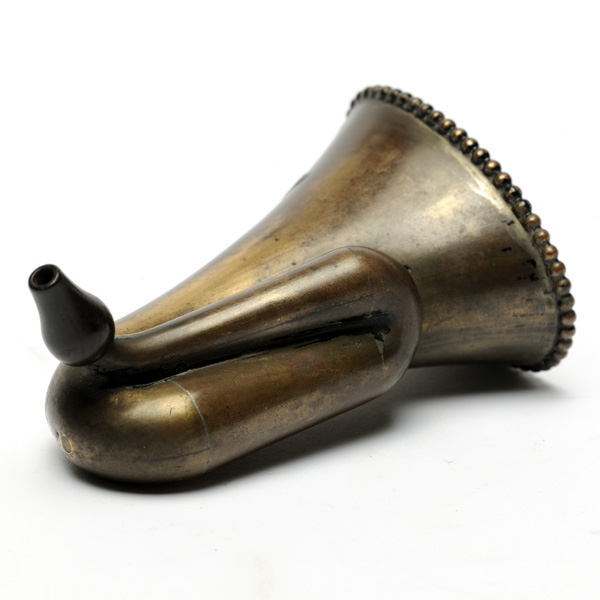 picture shows folded ear trumpet @ EarTrumpets.co.uk
