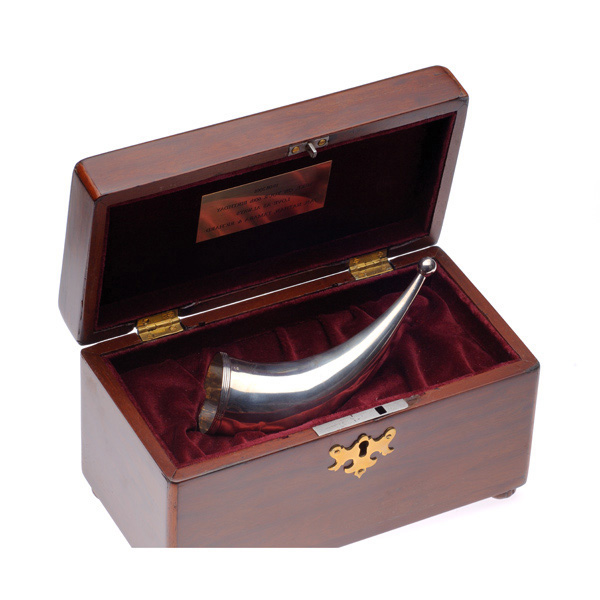 picture shows one piece ear trumpet @ EarTrumpets.co.uk
